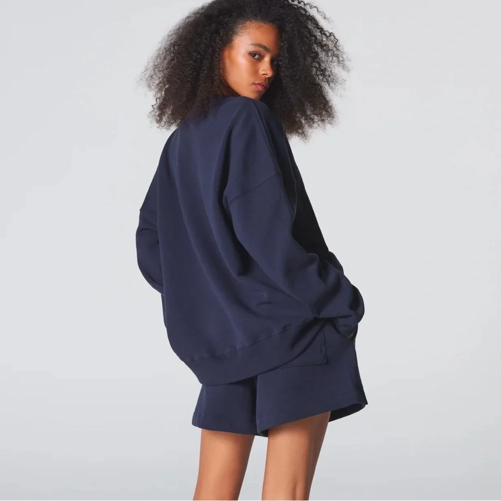 Daphne Small Golden Night Baggy Sweatshirt Navy Cotton Jersey Comfy Lounge - Picture 9 of 9